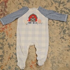 Nwot Mud Pie Blue and White Cozy Footies One Piece